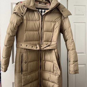 Burberry Brit Puffer Coat with Detachable Hood
